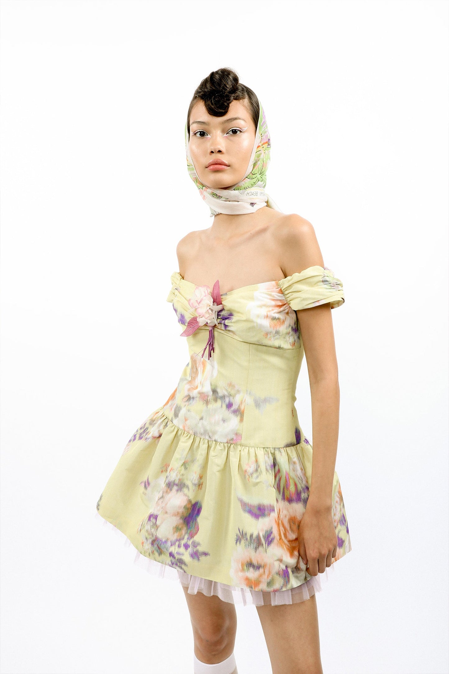 Anna Sui Cabbage Rose Taffeta Sweetheart Dress