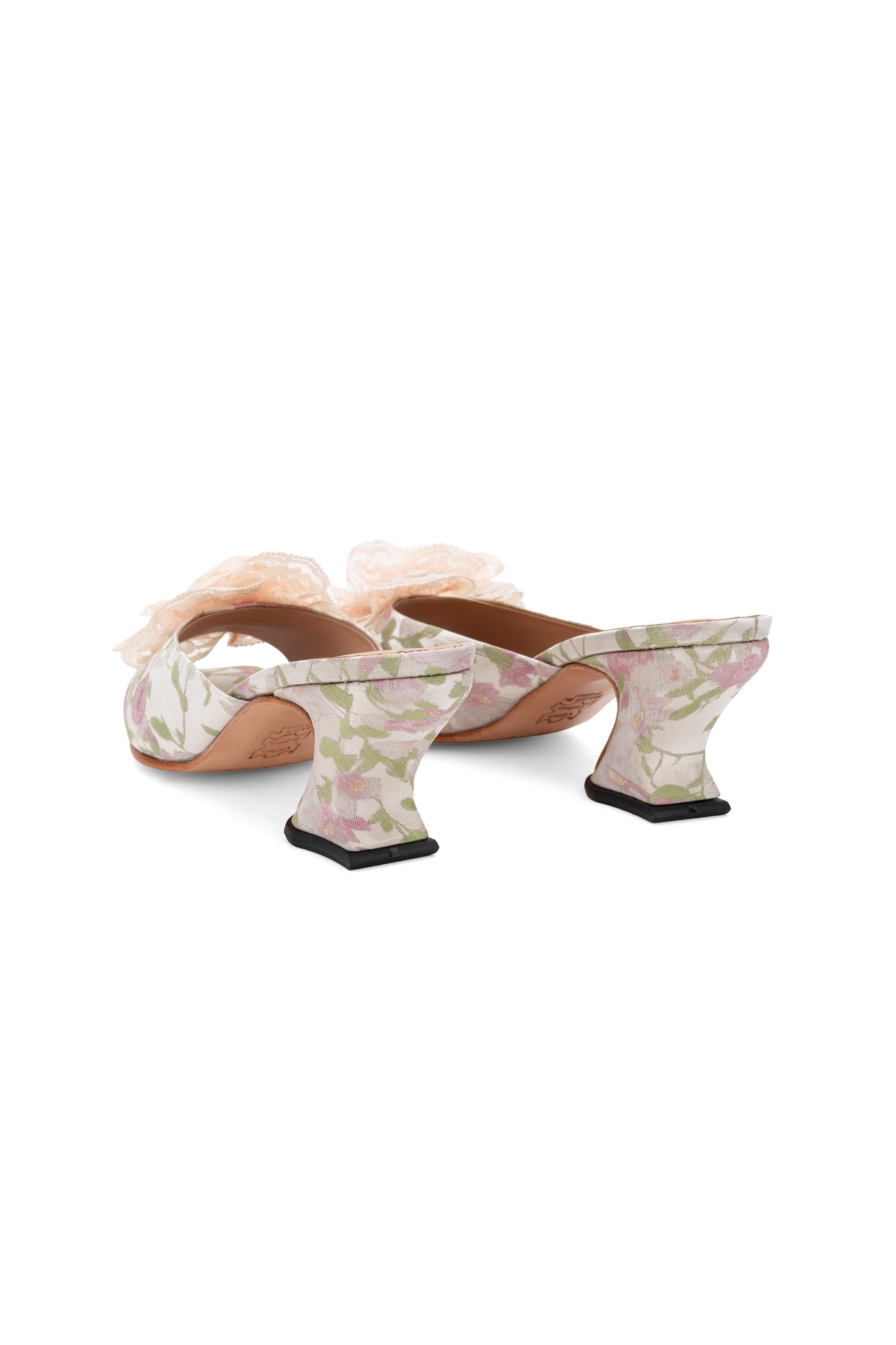 Anna Sui John Fluevog x Anna Sui Brocade Mules- Pink