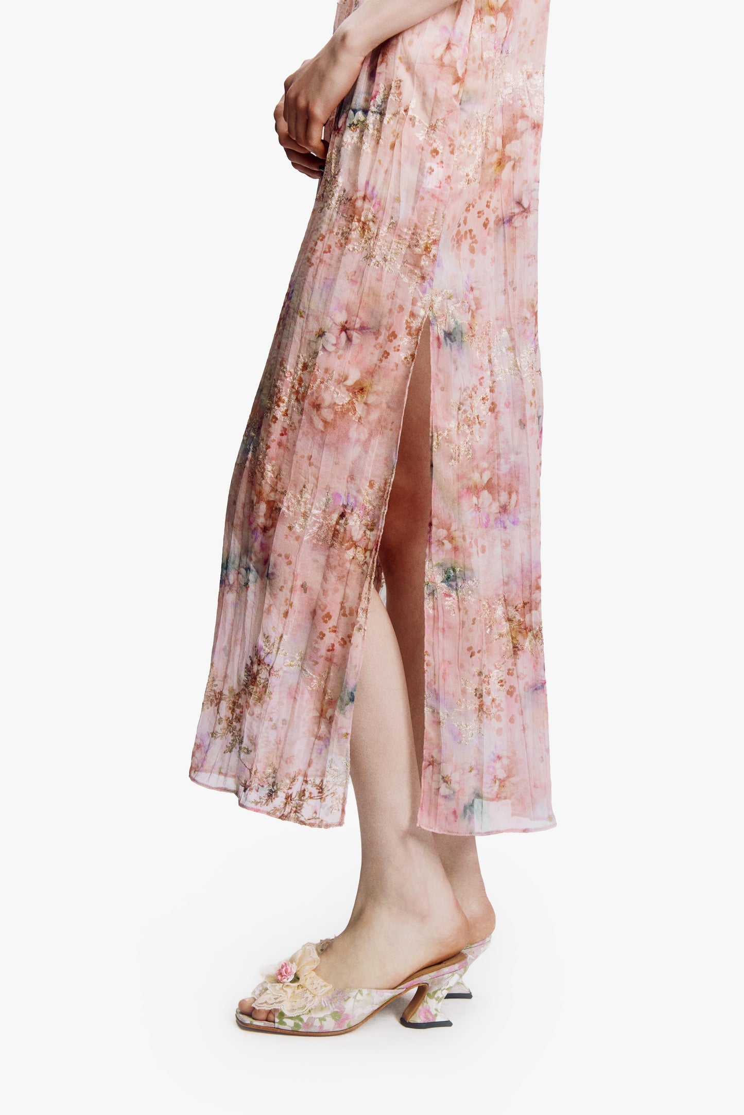 Anna Sui Oasis Blooms Slip Dress- Blush