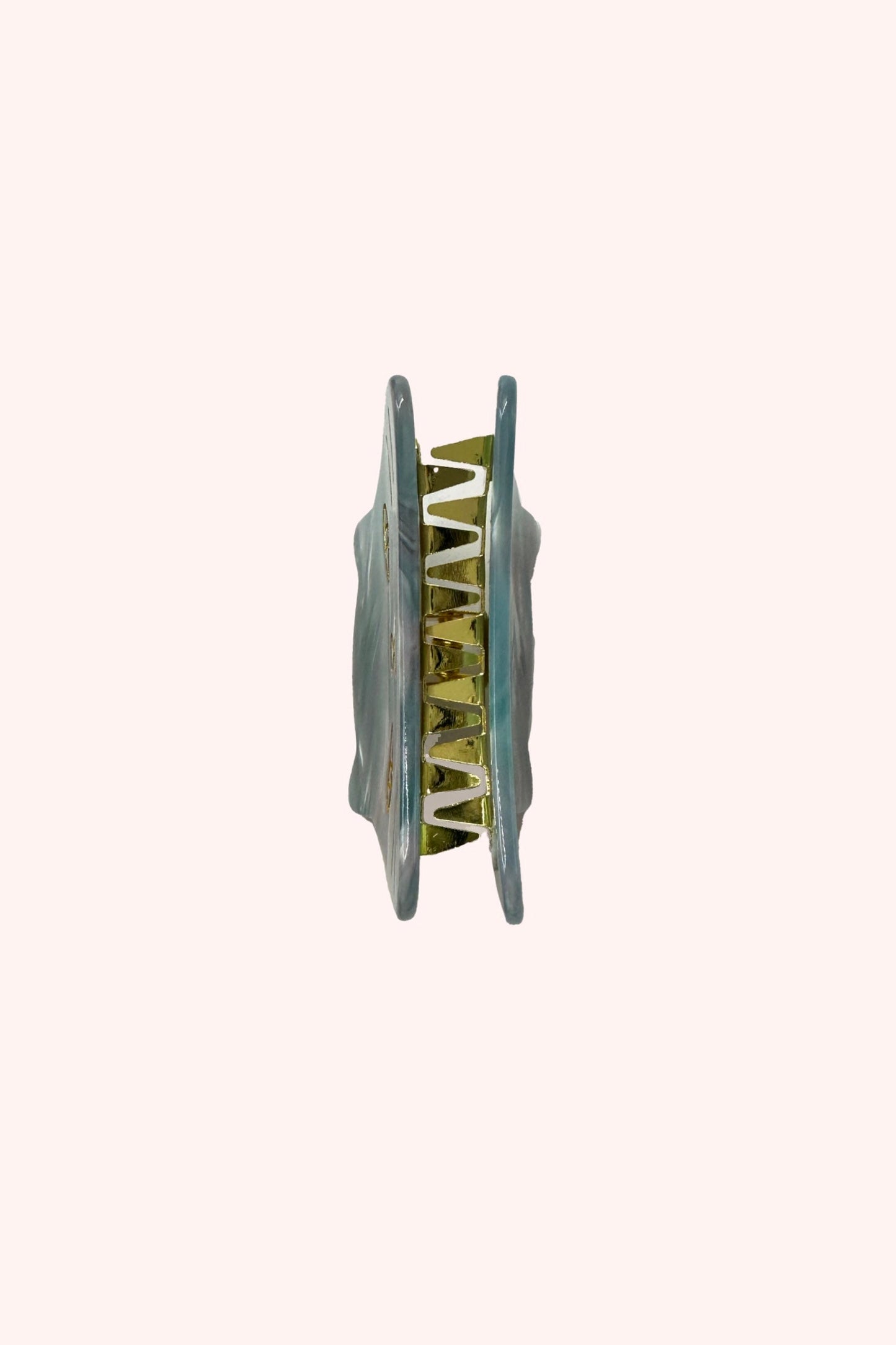 Anna Sui Etched Large Cat Jaw Clip Sky Blue