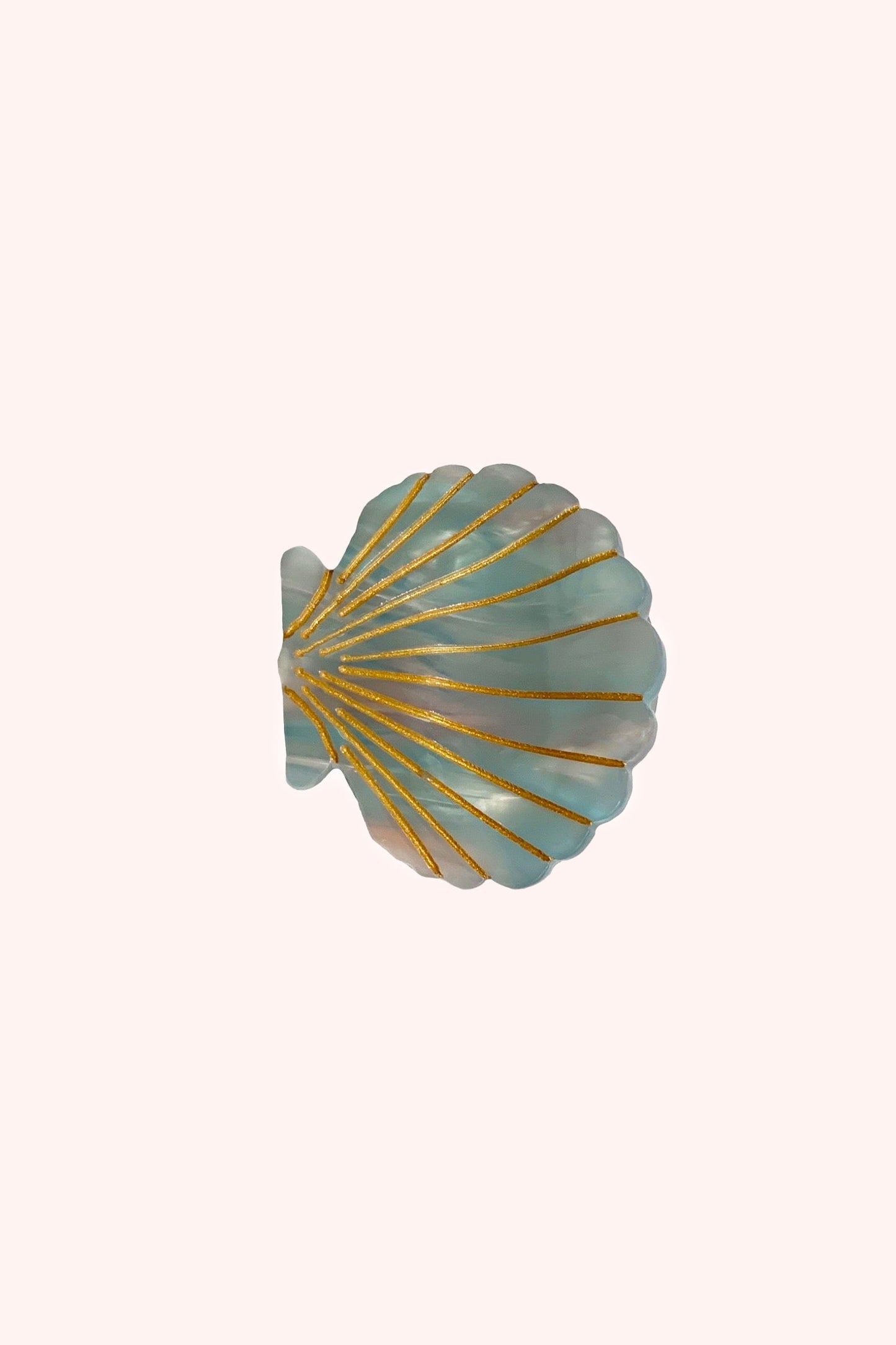 Anna Sui Medium Lavender Aqua Pastel Sea Shell Jaw Clip