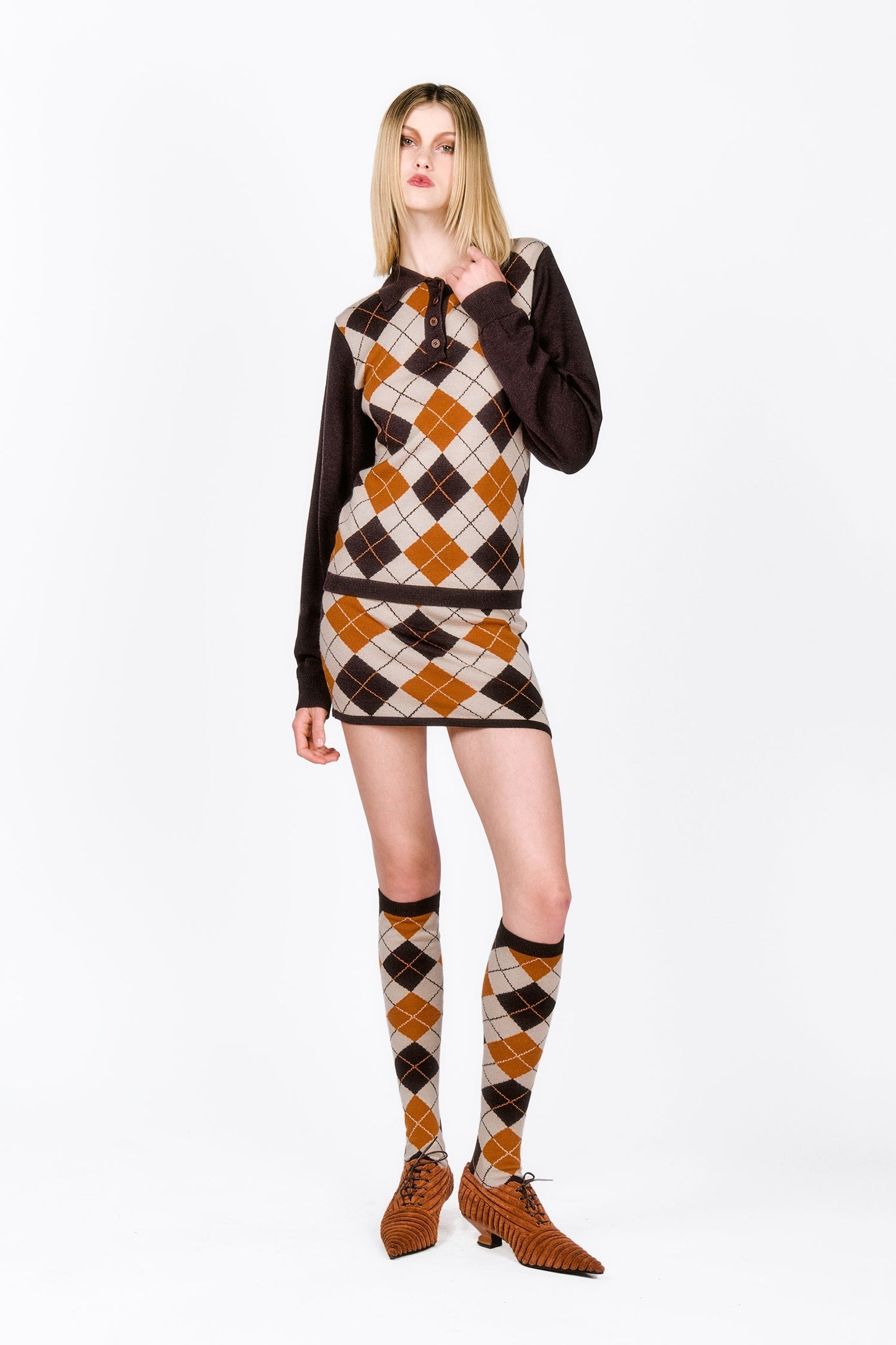 Anna Sui Argyle Knitwear Skirt