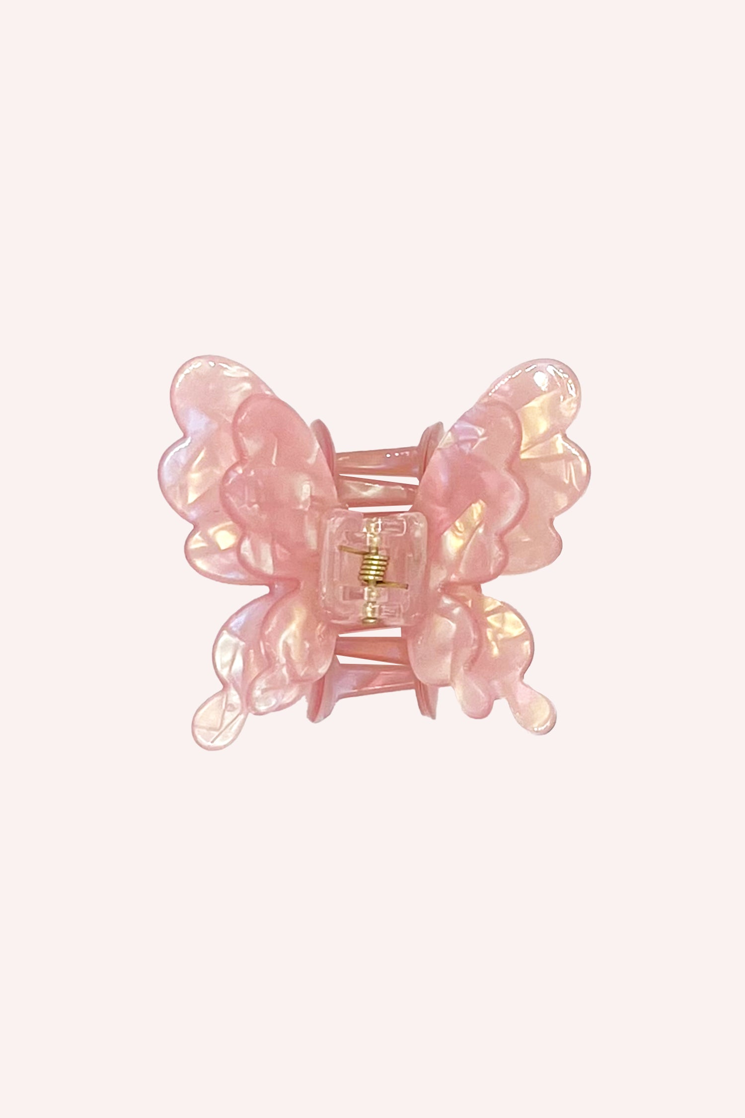 Anna Sui Pastel Iridescent Butterfly Jaw Clip Pink