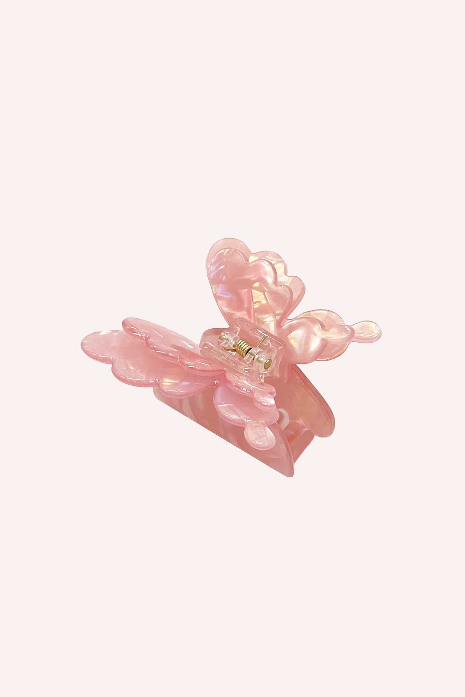 Anna Sui Pastel Iridescent Butterfly Jaw Clip Pink