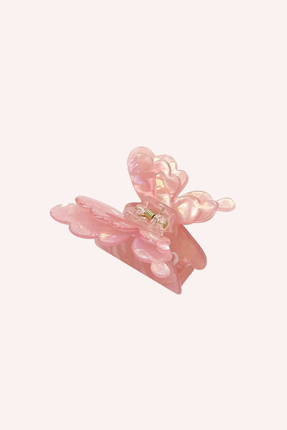 Anna Sui Pastel Iridescent Butterfly Jaw Clip Pink