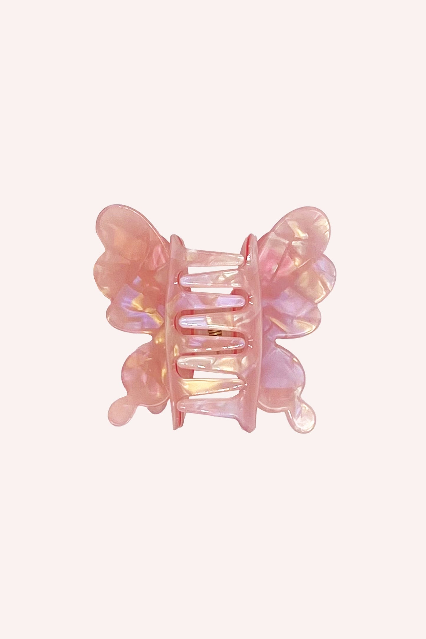 Anna Sui Pastel Iridescent Butterfly Jaw Clip Pink
