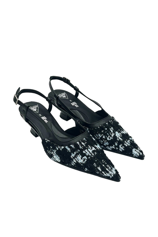 Anna Sui John Fluevog x Anna Sui Tweed Slingback