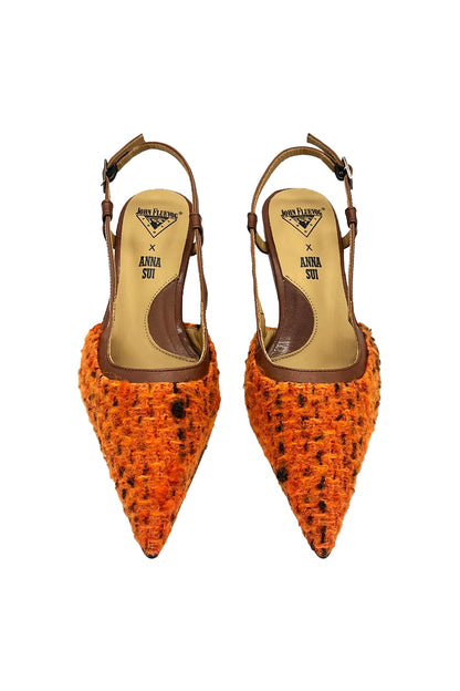 Anna Sui John Fluevog x Anna Sui Marmalade Tweed Slingback