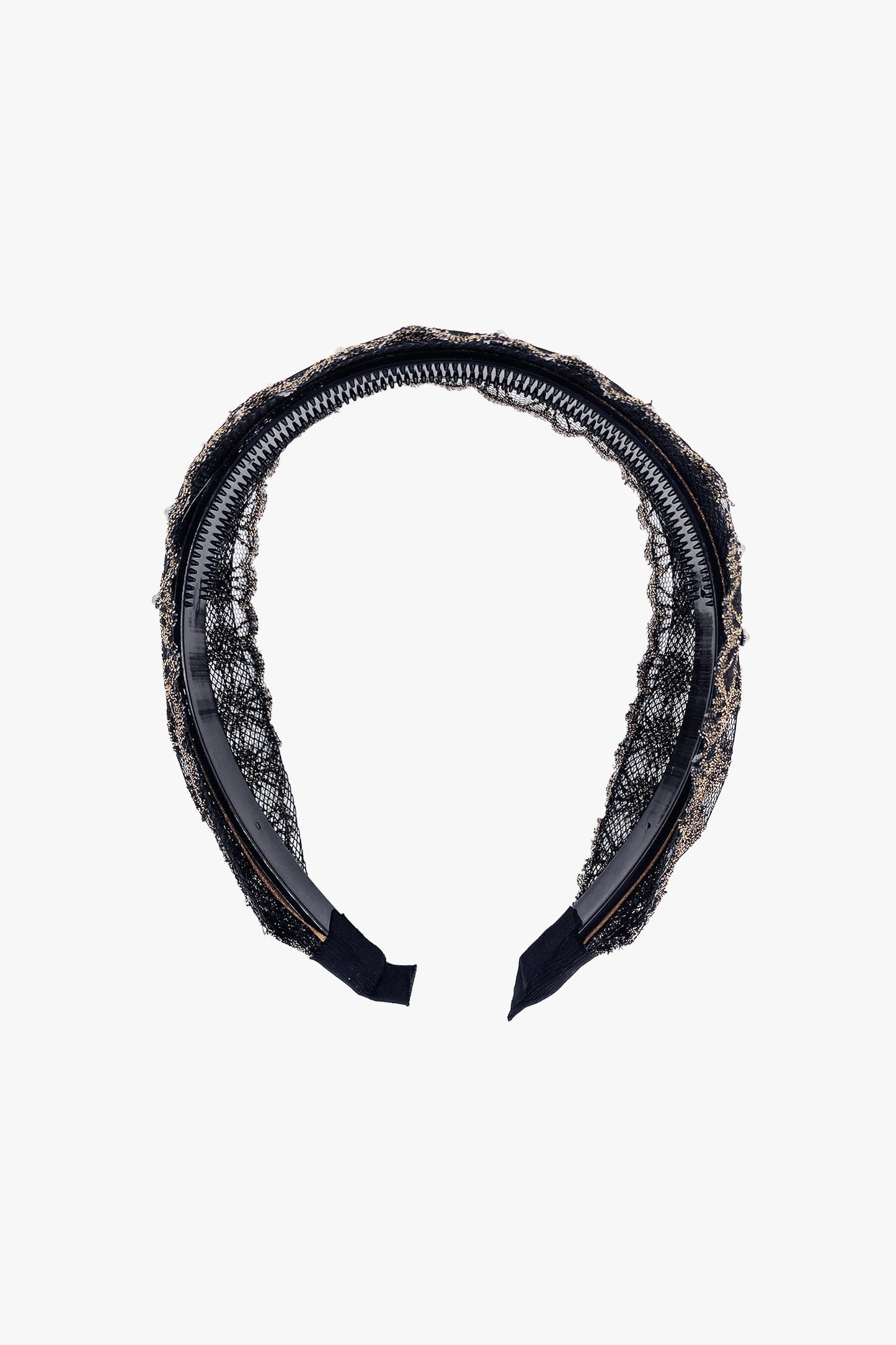 Anna Sui Lacey Embroidered Crystal Headband - Gold
