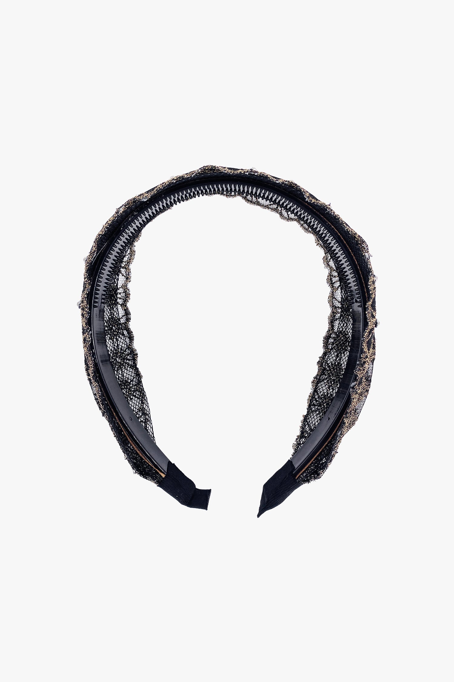 Anna Sui Lacey Embroidered Crystal Headband - Gold