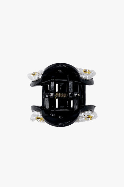 Anna Sui Round Cutout Flower Embroidered Jaw Clip