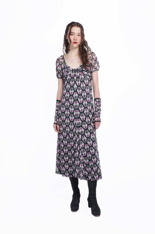 Anna Sui Sleeping Beauty Mesh Bow Dress