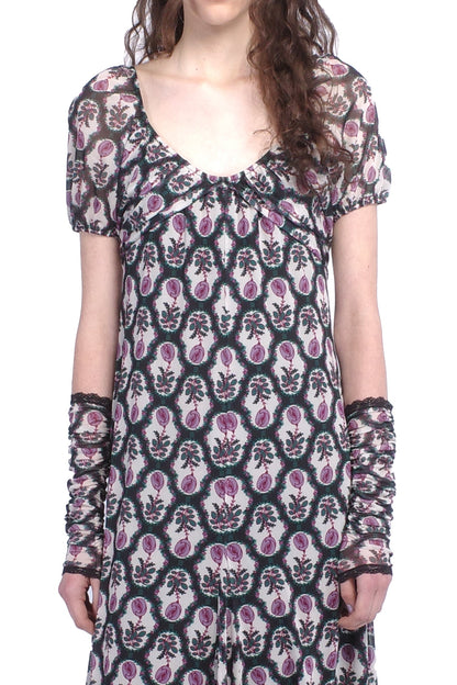 Anna Sui Sleeping Beauty Mesh Bow Dress