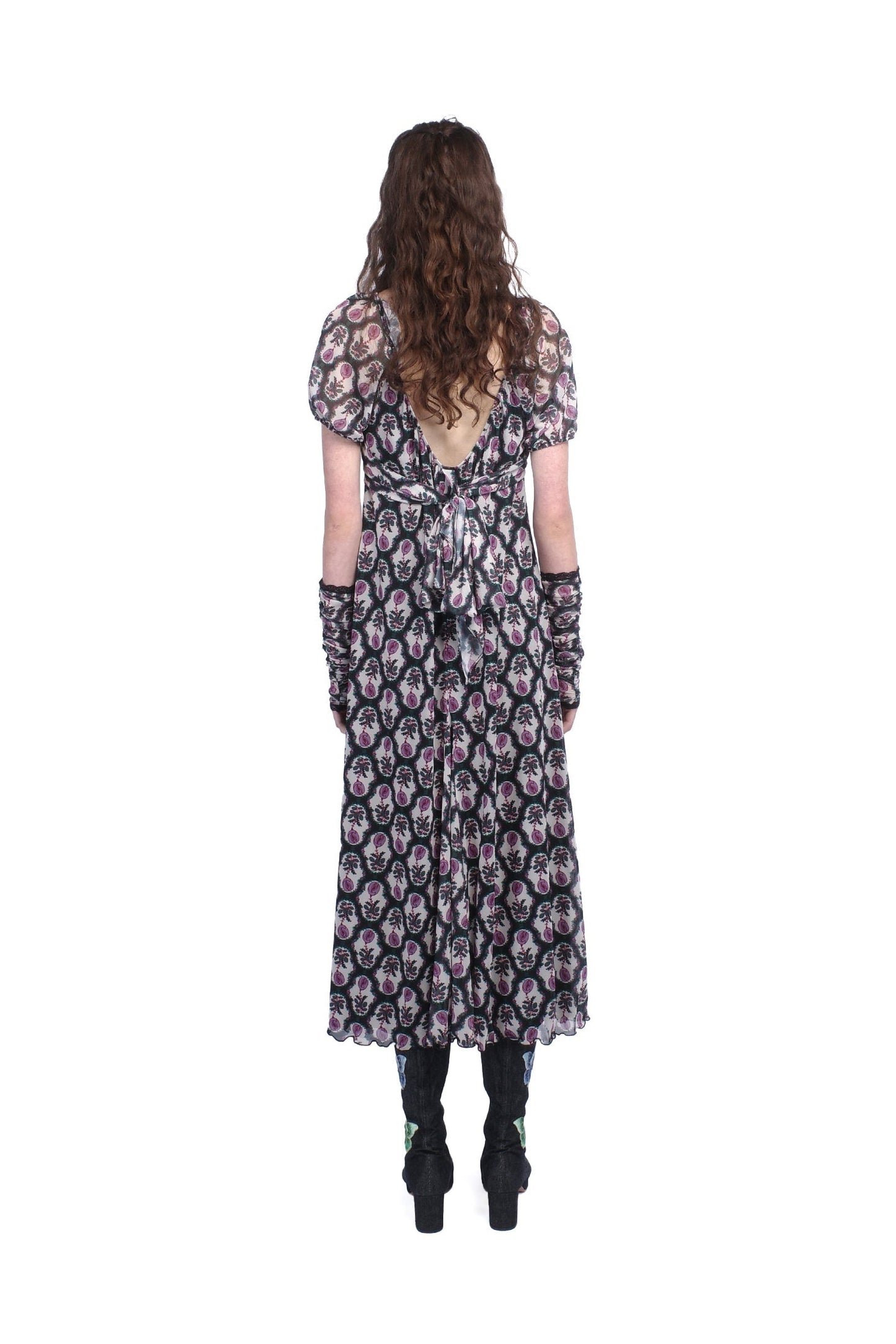 Anna Sui Sleeping Beauty Mesh Bow Dress