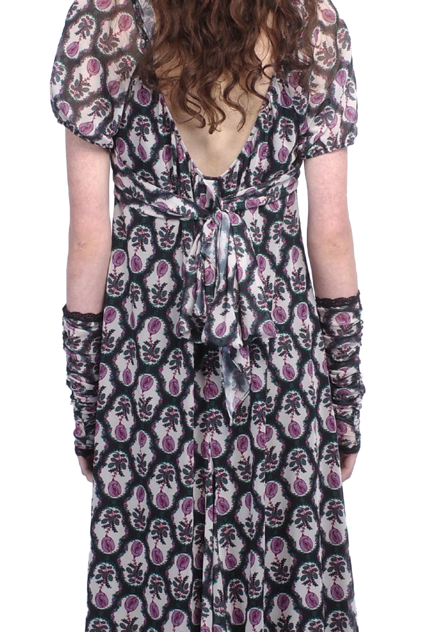 Anna Sui Sleeping Beauty Mesh Bow Dress