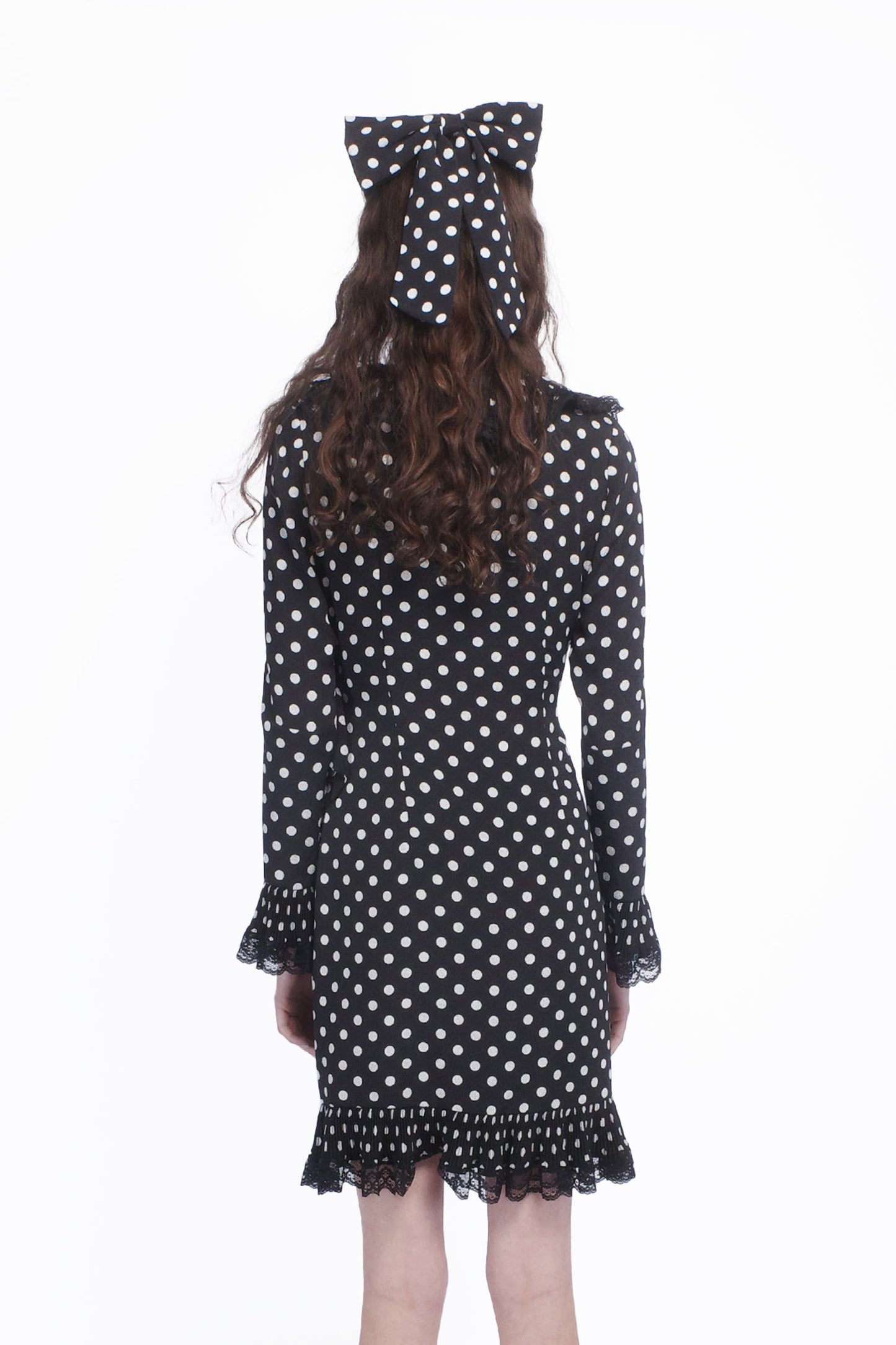 Anna Sui Polka Dot Pleated Wrap Dress
