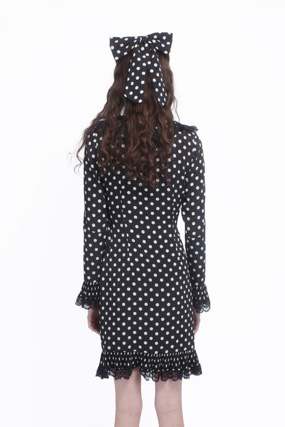 Anna Sui Polka Dot Pleated Wrap Dress
