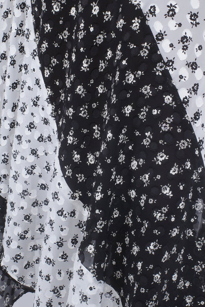 Anna Sui Ditsy Dot Chiffon Contrast Flowy Skirt