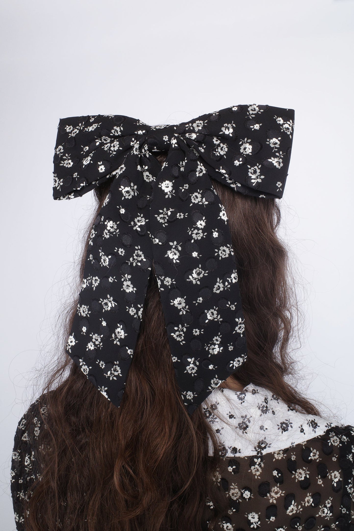 Anna Sui Ditsy Dot Chiffon Bow Hair Clip