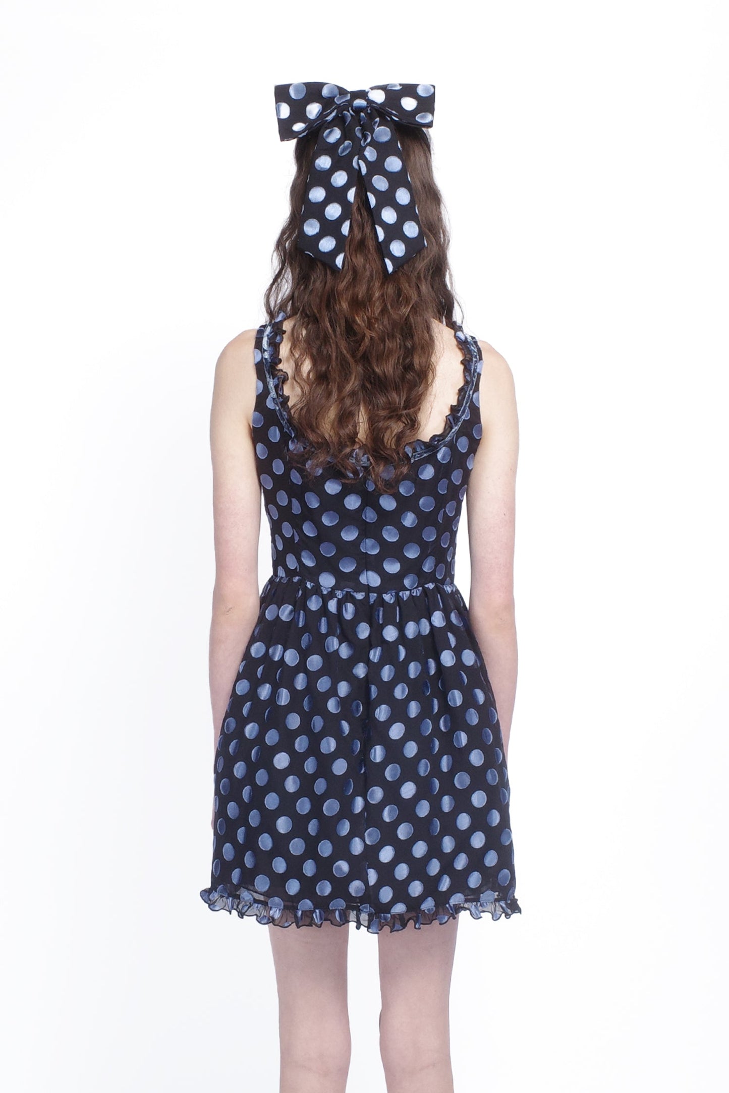 Anna Sui Dot Chiffon Ruffle Mini Dress