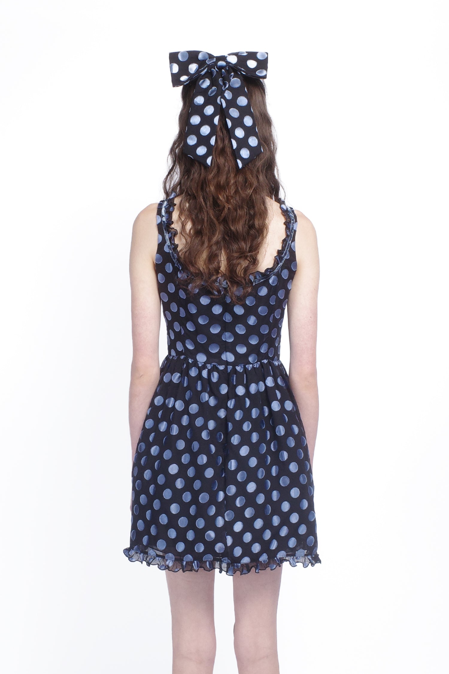 Anna Sui Dot Chiffon Ruffle Mini Dress