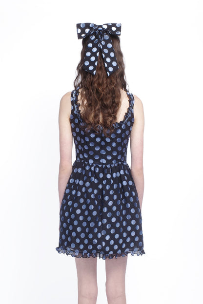 Anna Sui Dot Chiffon Ruffle Mini Dress