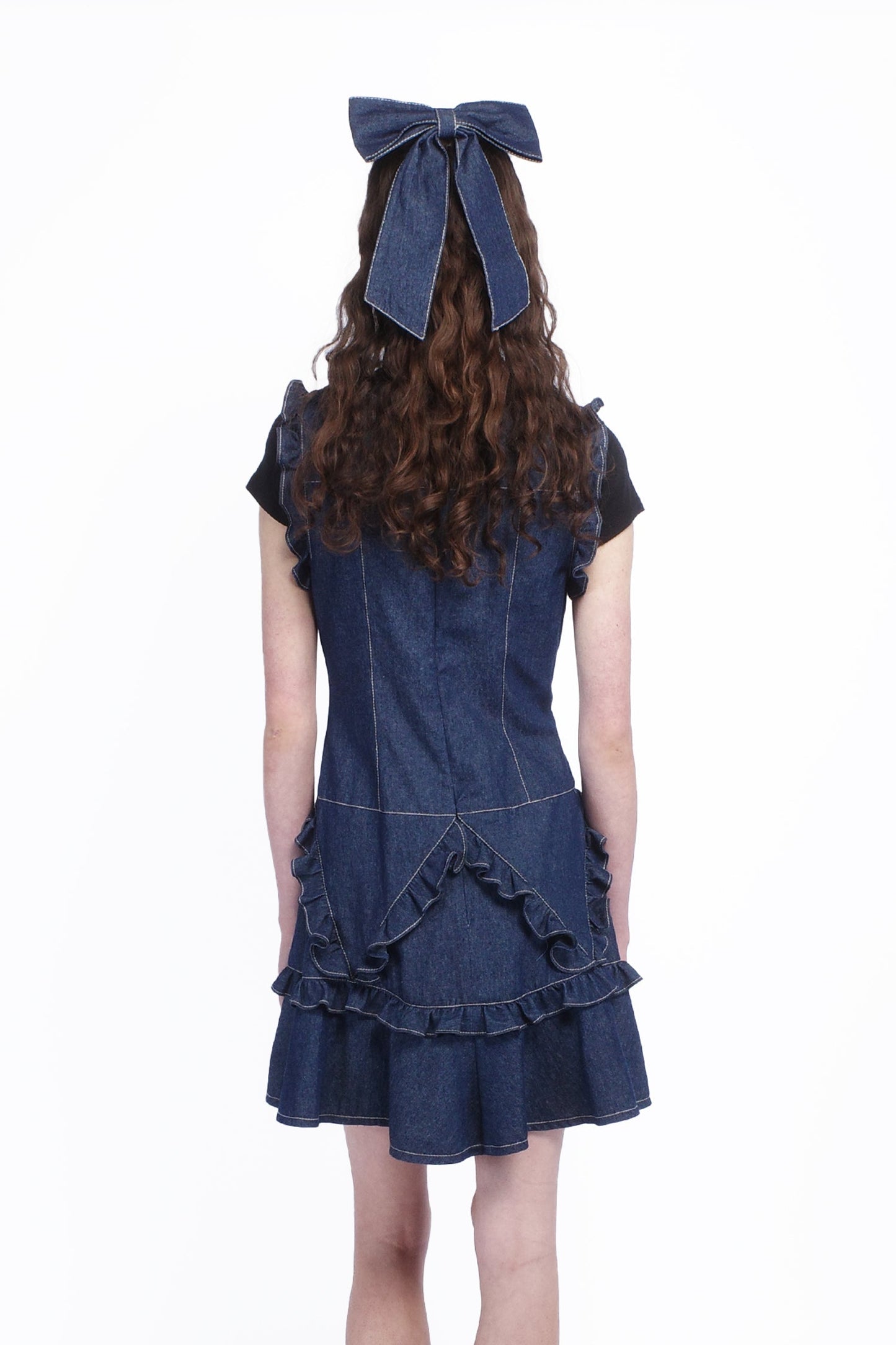 Anna Sui Denim Ruffle Dress
