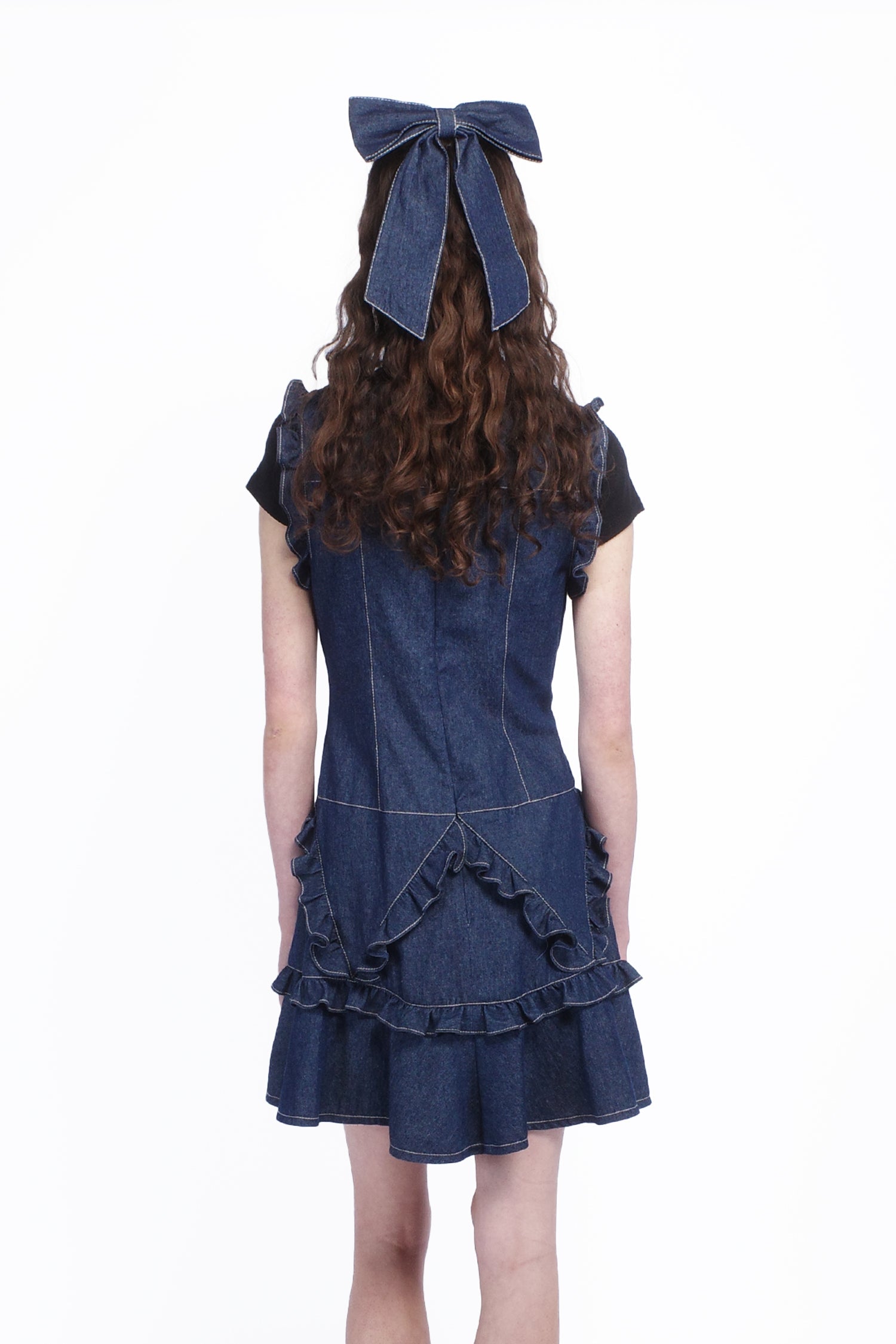 Anna Sui Denim Ruffle Dress