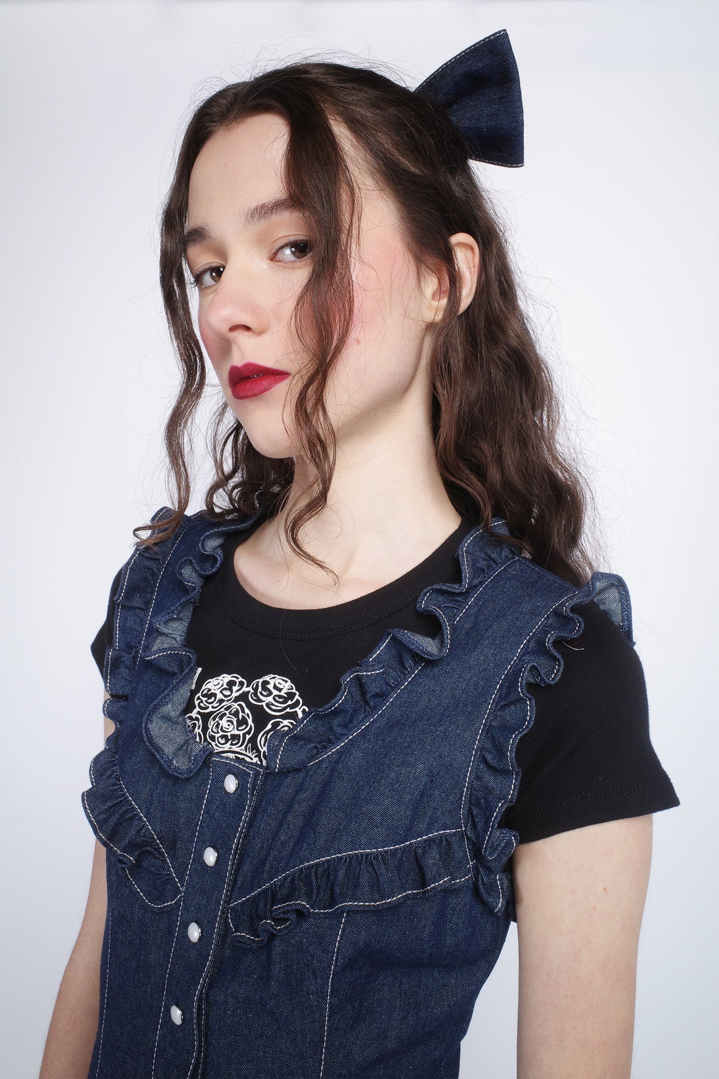 Anna Sui Denim Ruffle Dress
