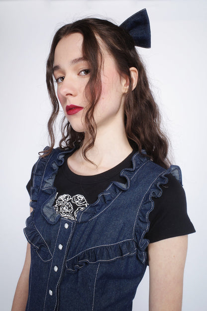 Anna Sui Denim Ruffle Dress