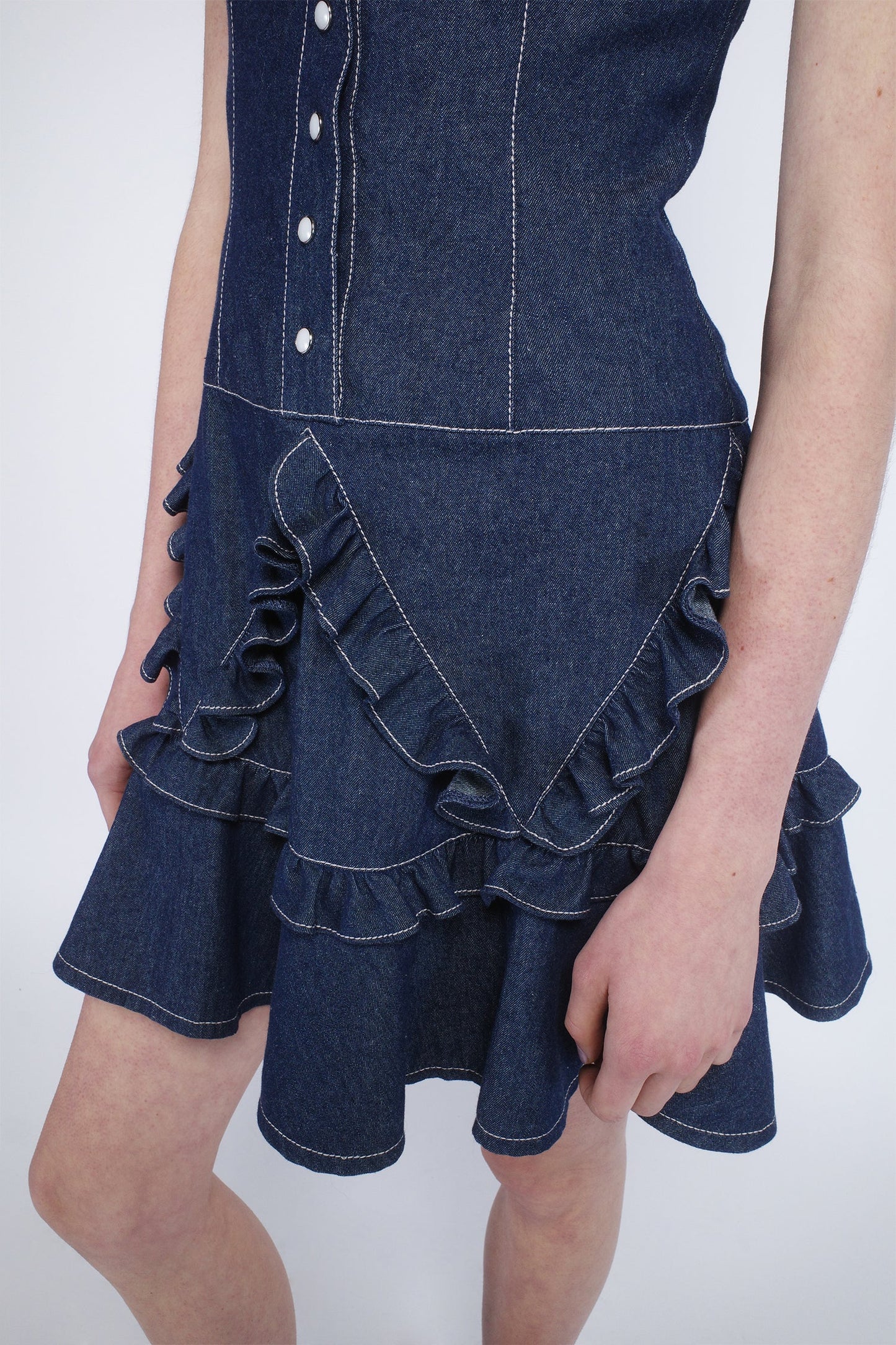 Anna Sui Denim Ruffle Dress