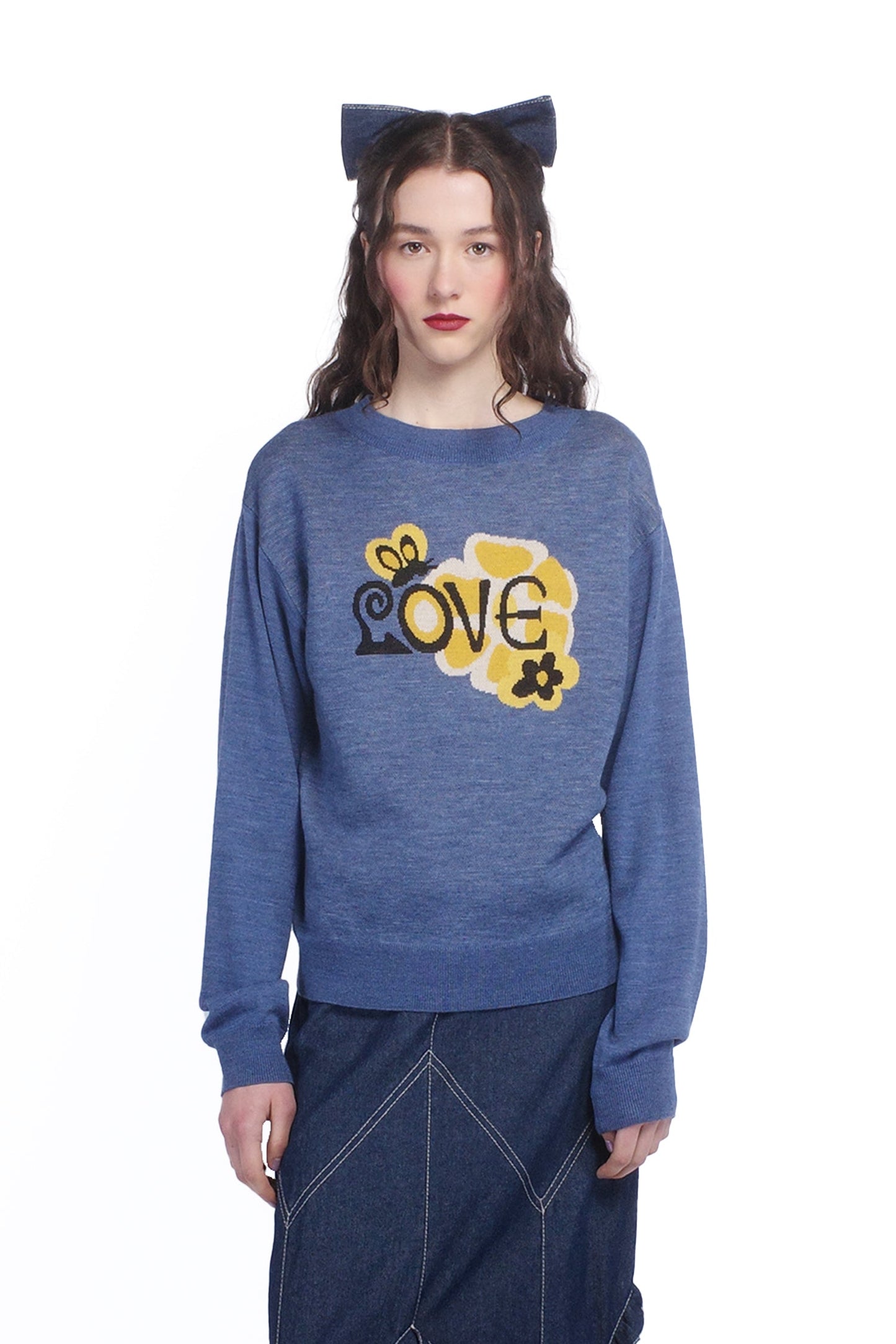 Anna Sui Knitwear Love Sweater Cornflower