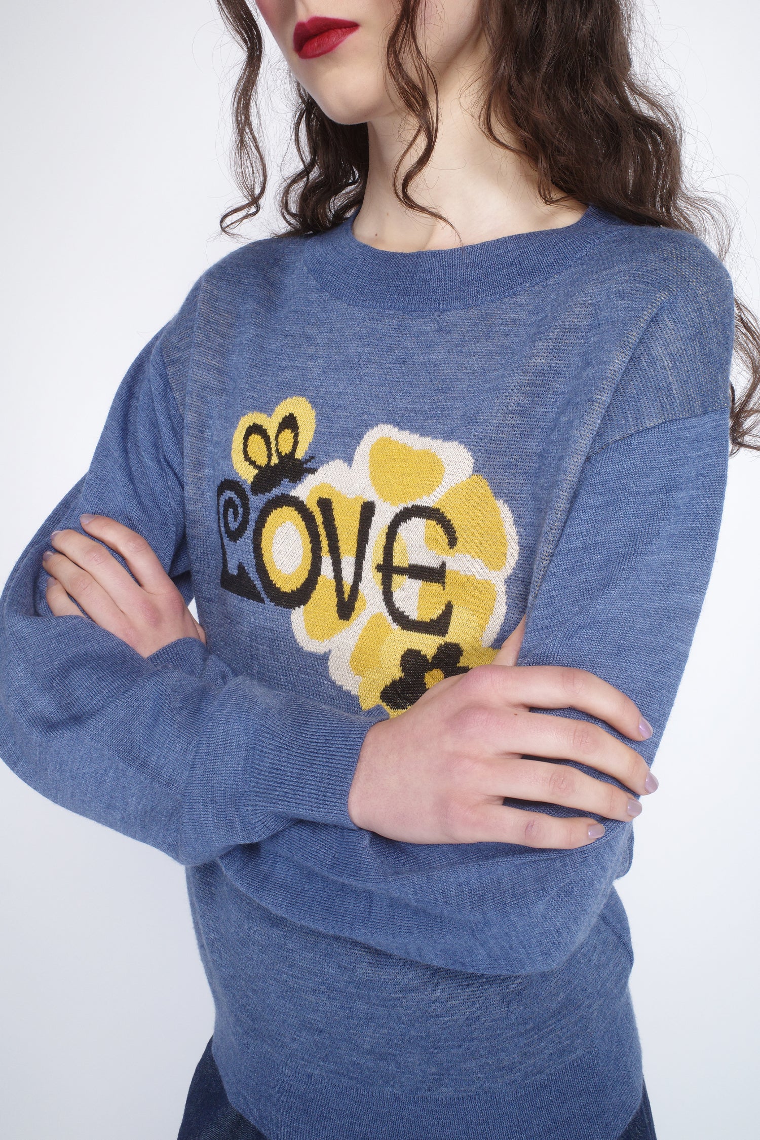 Anna Sui Knitwear Love Sweater Cornflower
