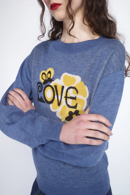 Anna Sui Knitwear Love Sweater Cornflower