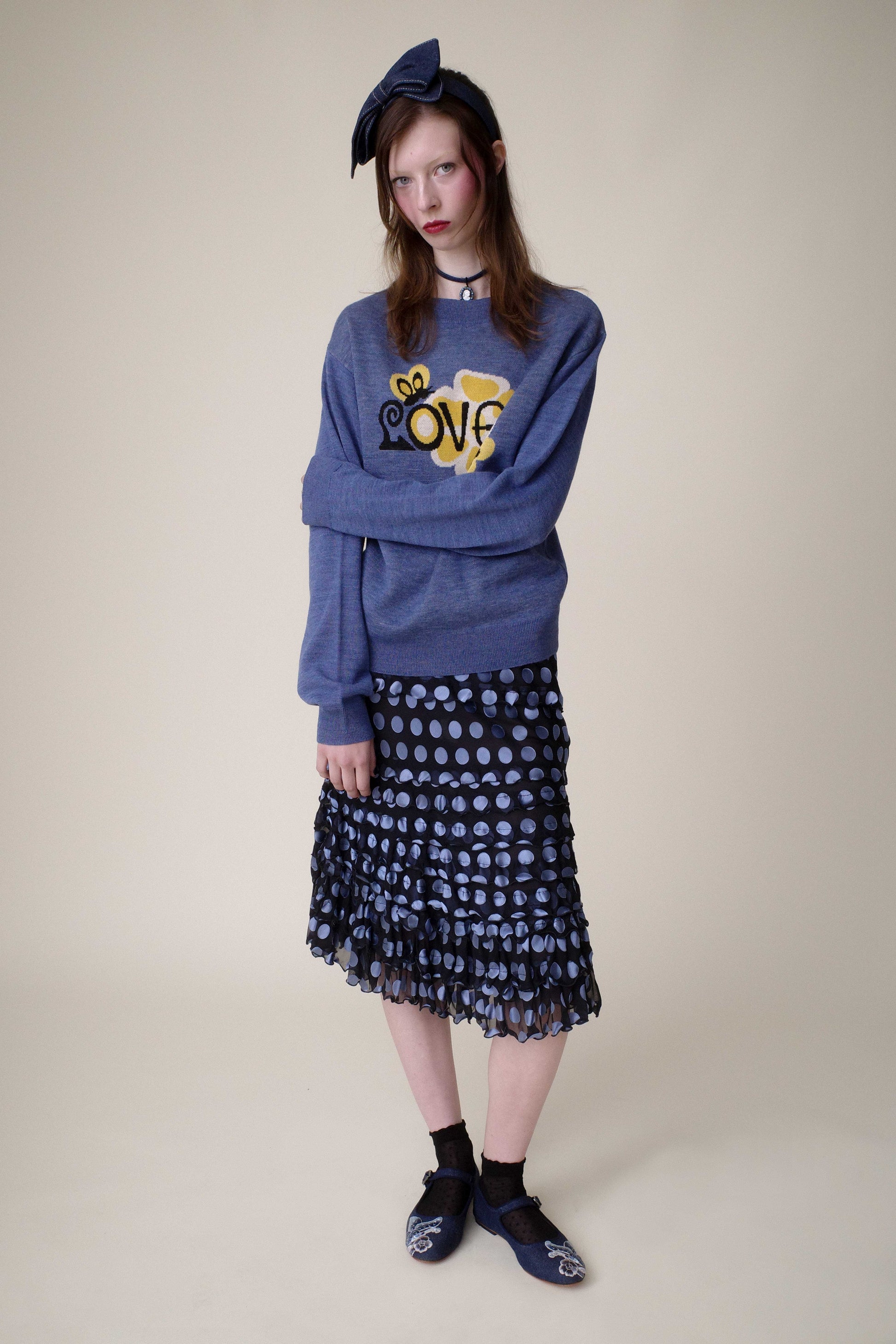Anna Sui Knitwear Love Sweater Cornflower