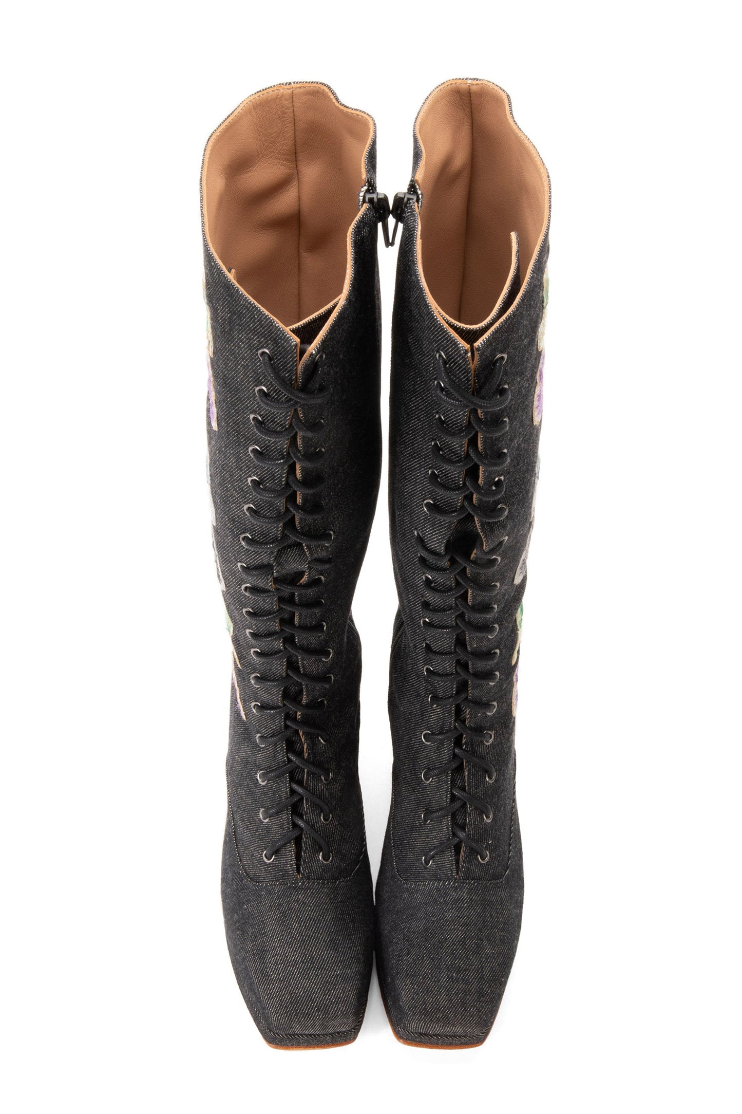 Anna Sui John Fluevog x Anna Sui Butterfly Boots - Black Denim