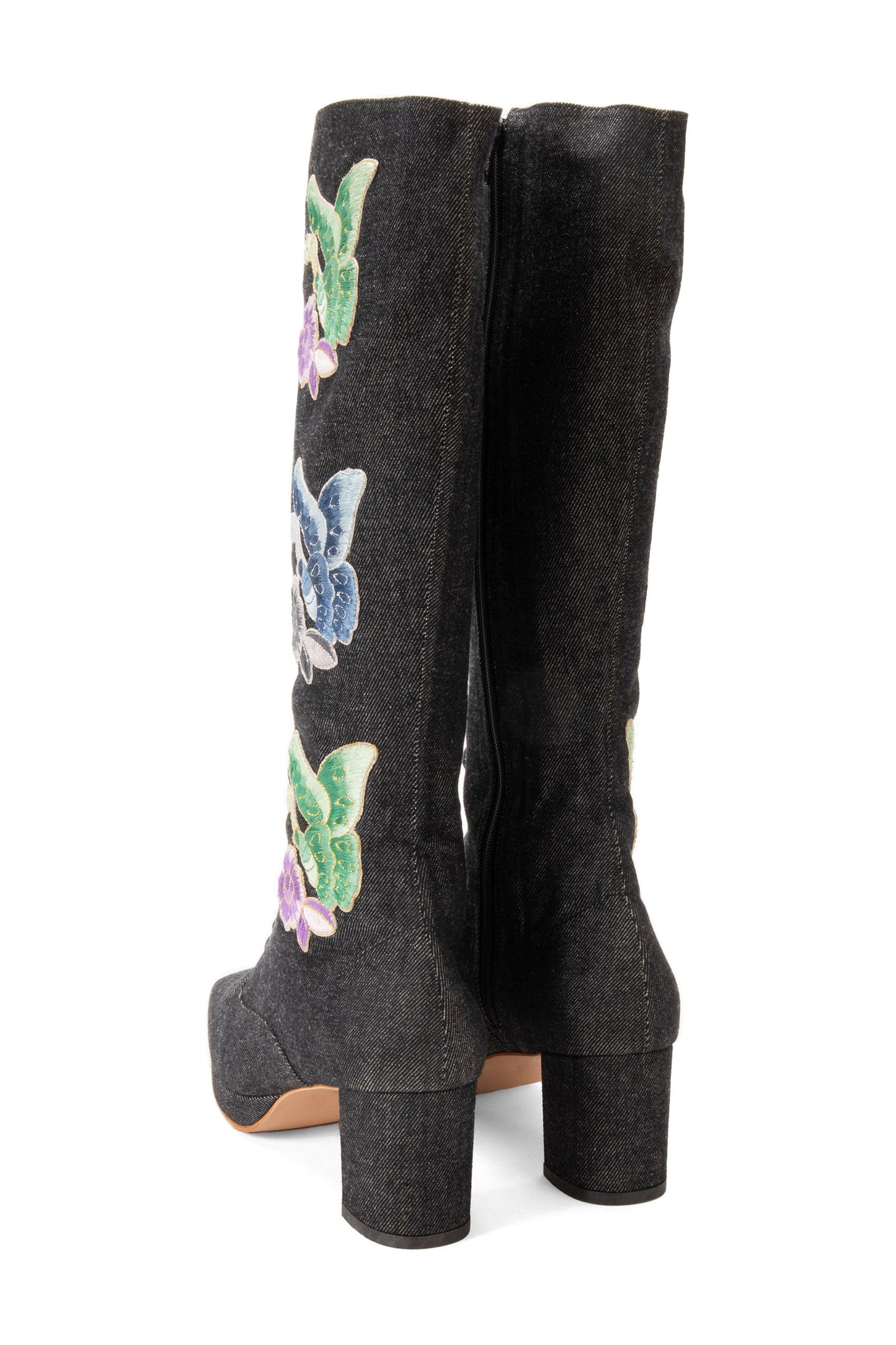 Anna Sui John Fluevog x Anna Sui Butterfly Boots - Black Denim