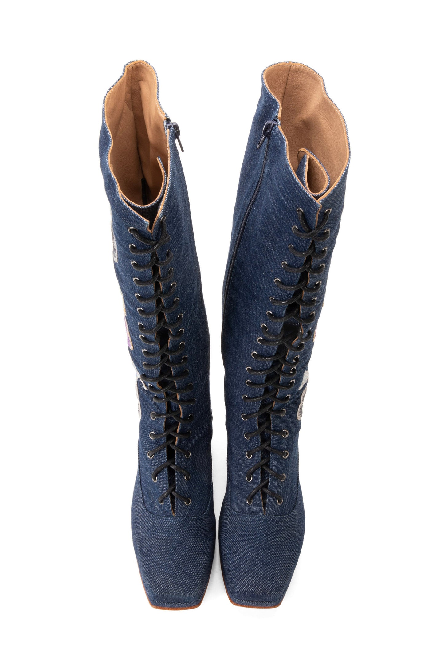 Anna Sui John Fluevog x Anna Sui Butterfly Boots - Denim Blue