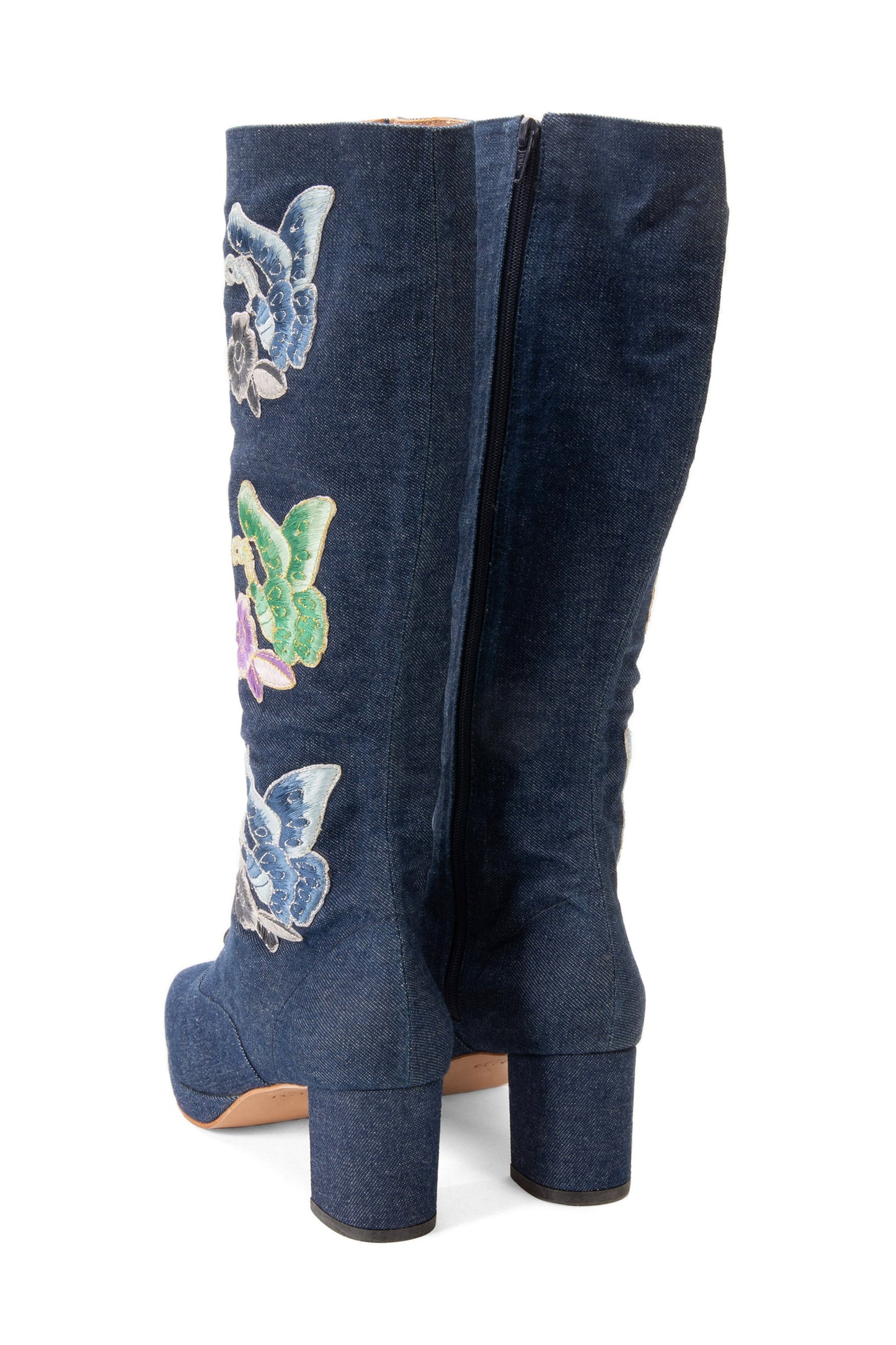 Anna Sui John Fluevog x Anna Sui Butterfly Boots - Denim Blue
