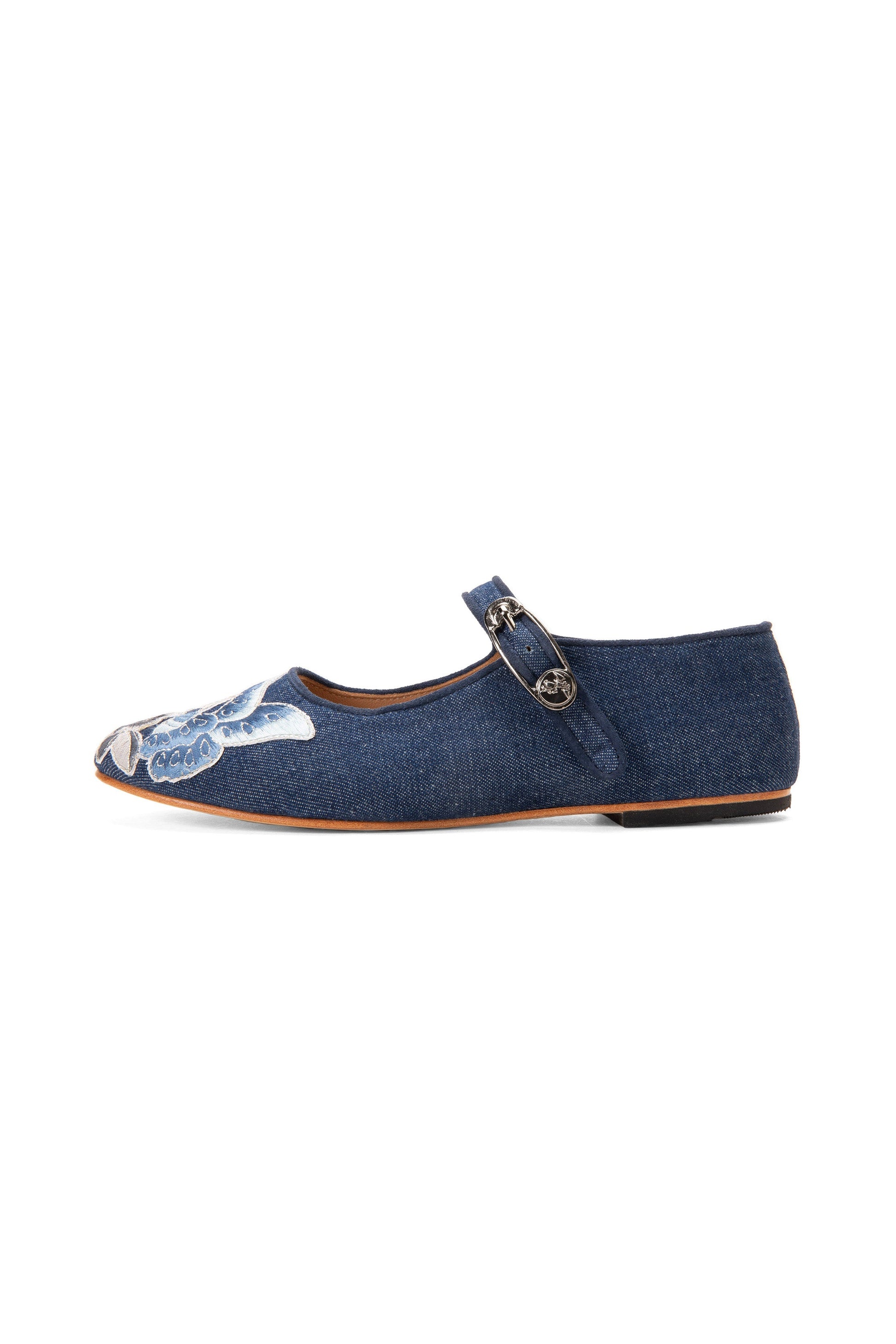 Anna Sui John Fluevog x Anna Sui Butterfly Mary Janes - Denim Blue