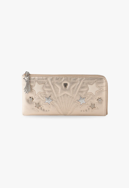 Anna Sui Starstruck Half-Zip Wallet - Gold