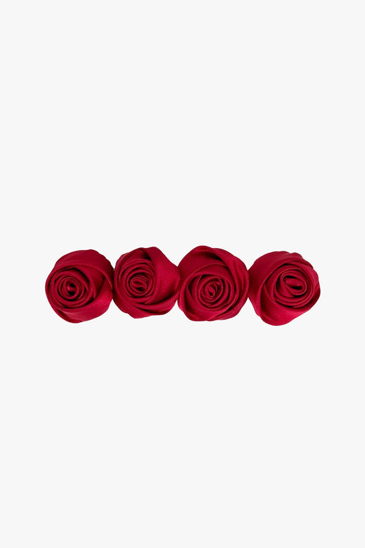 Anna Sui Red Rosette Charm Barrette