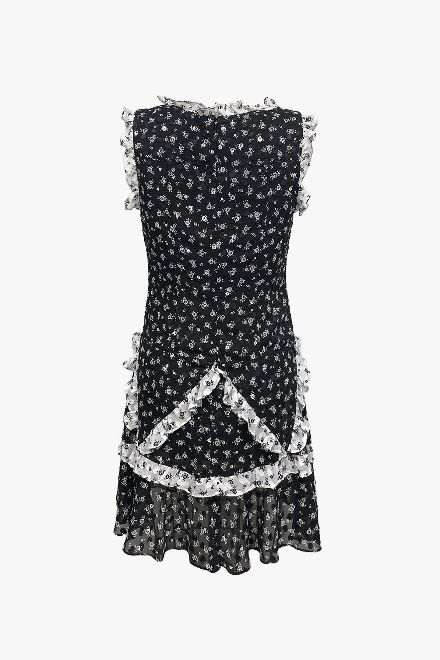 Anna Sui Ditsy Dot Chiffon Ruffle Dress