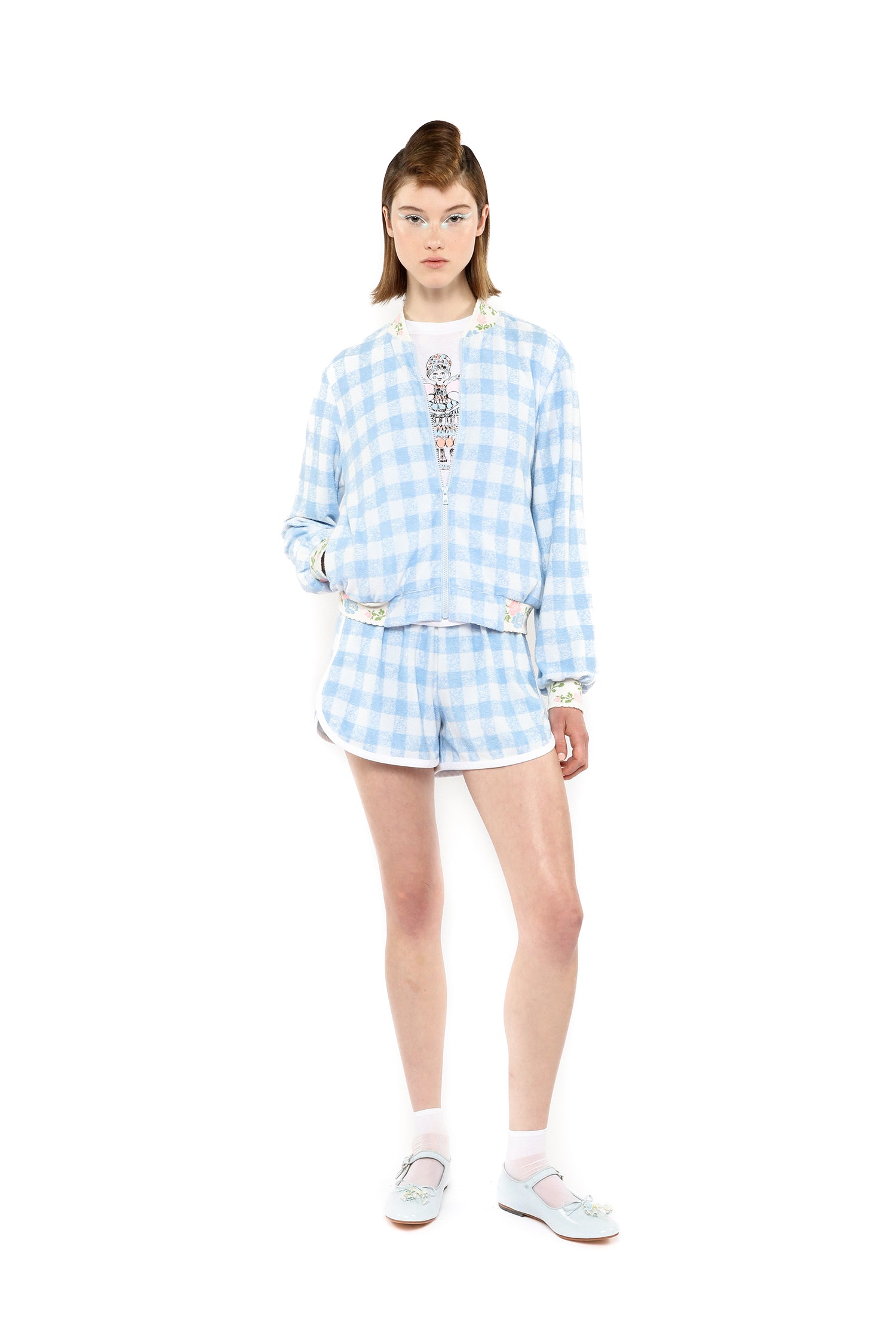Anna Sui Gingham Terry Shorts