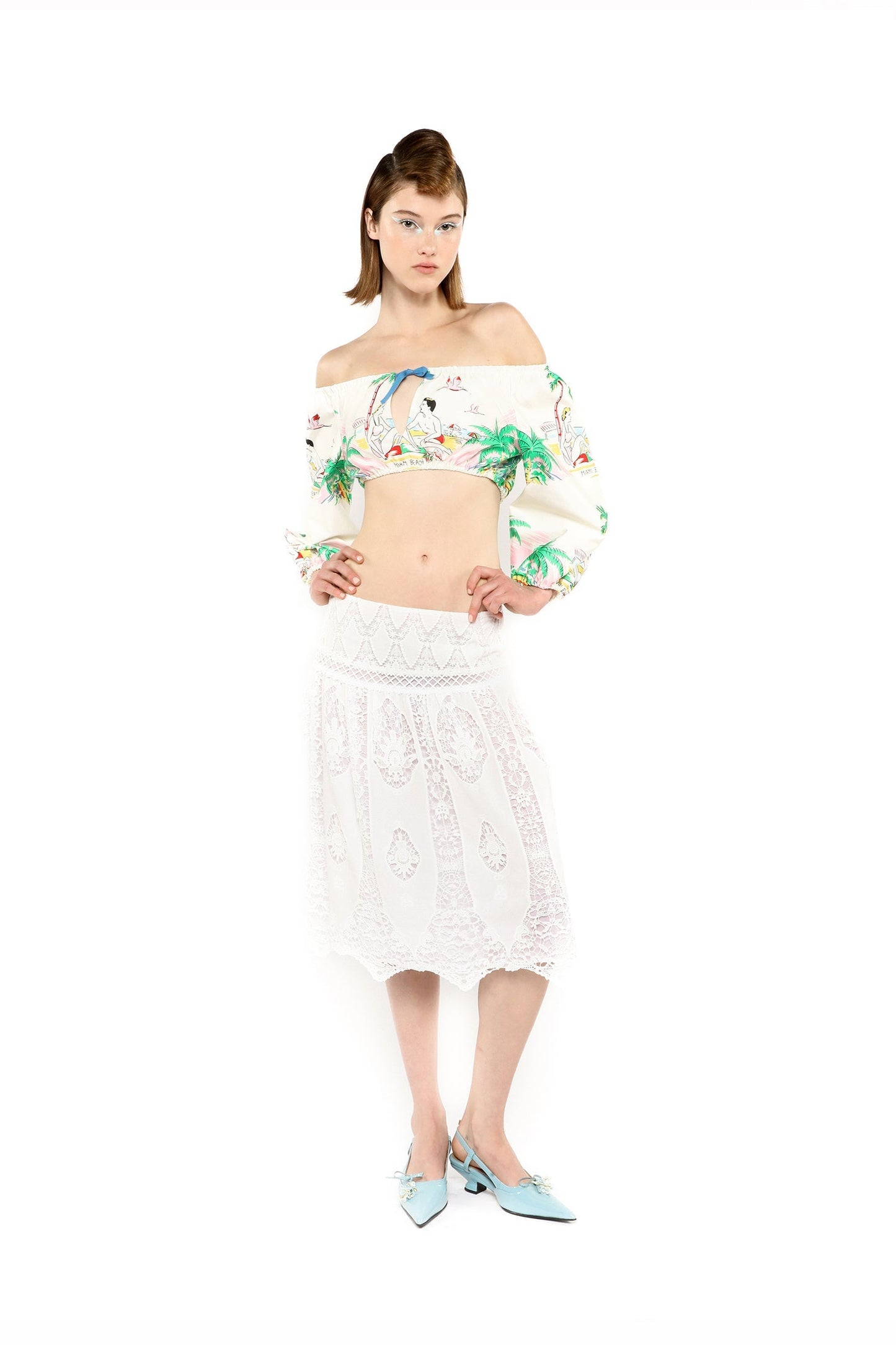 Anna Sui Applique Lace Combo Skirt
