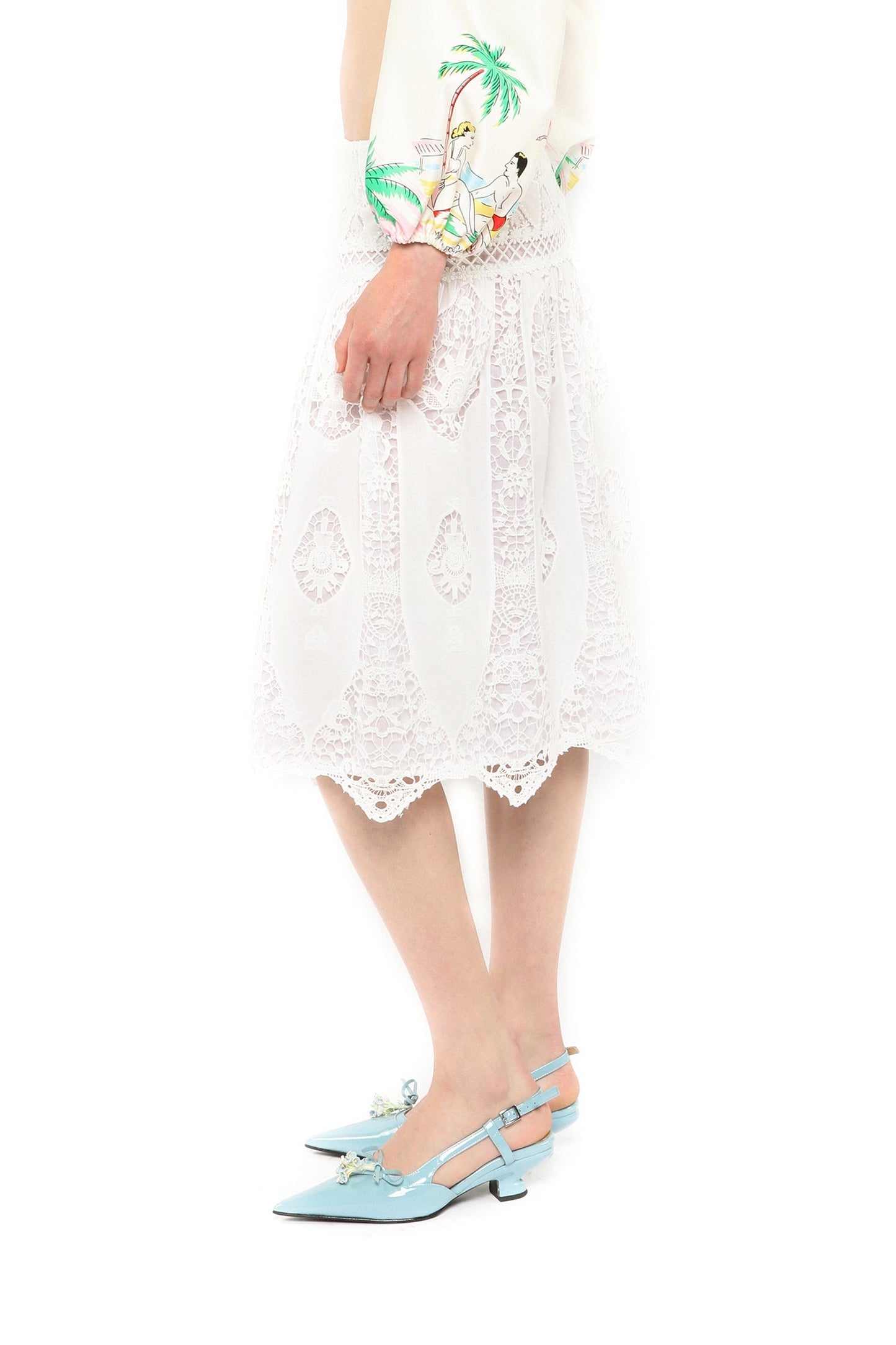 Anna Sui Applique Lace Combo Skirt