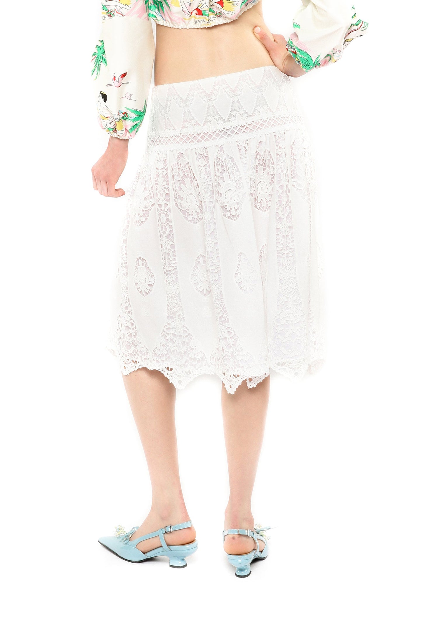 Anna Sui Applique Lace Combo Skirt