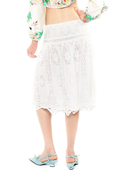 Anna Sui Applique Lace Combo Skirt