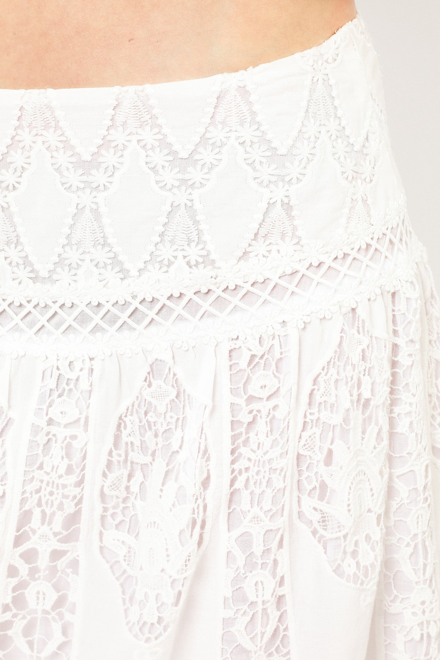 Anna Sui Applique Lace Combo Skirt