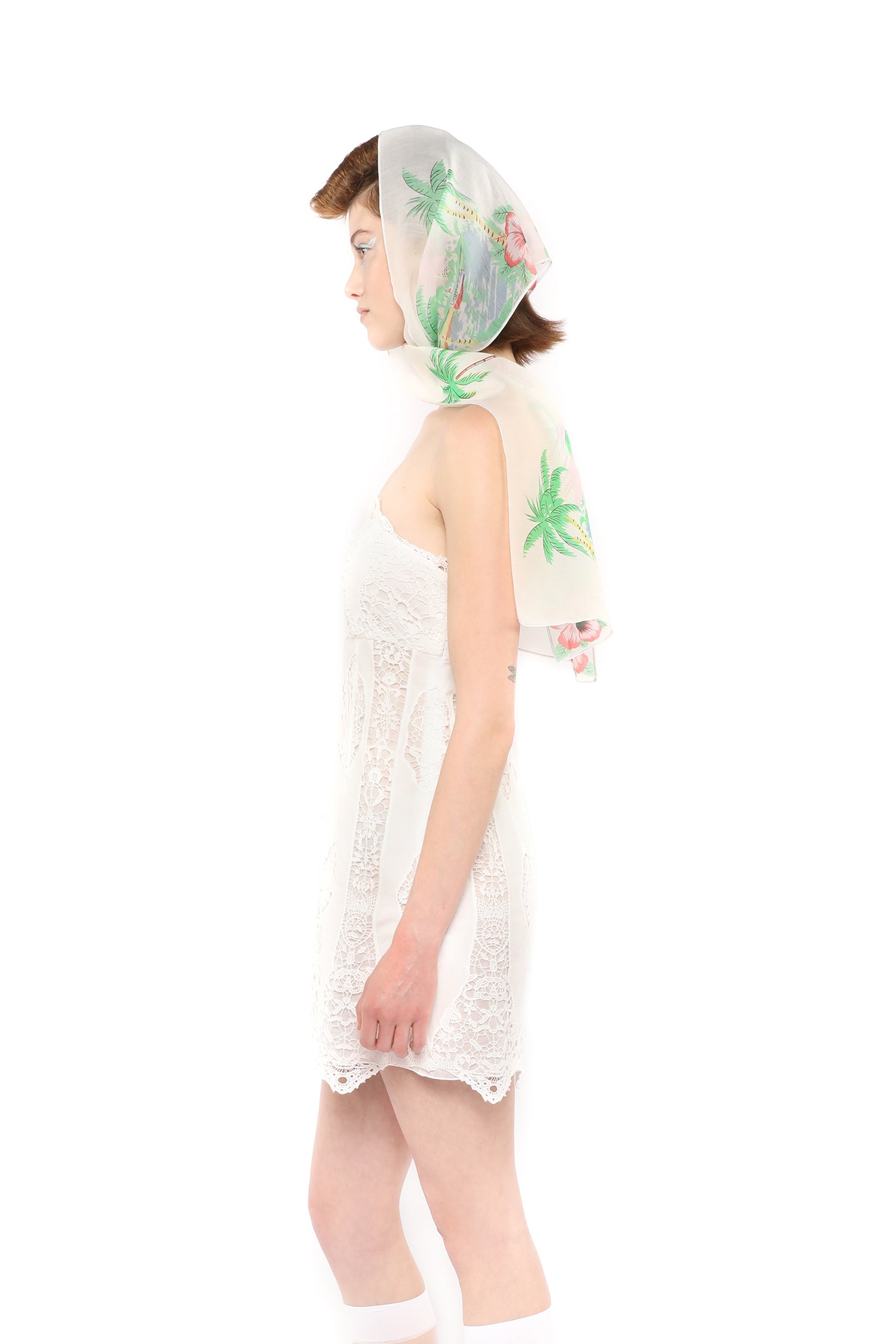 Anna Sui Applique Lace Combo Strapless Dress